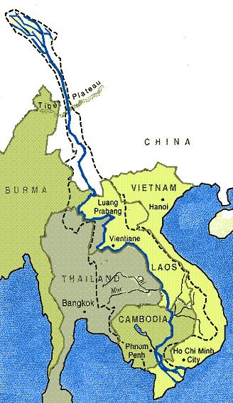  Lan Thương - Mê Kông - Cửu Long . Mekong_river_location